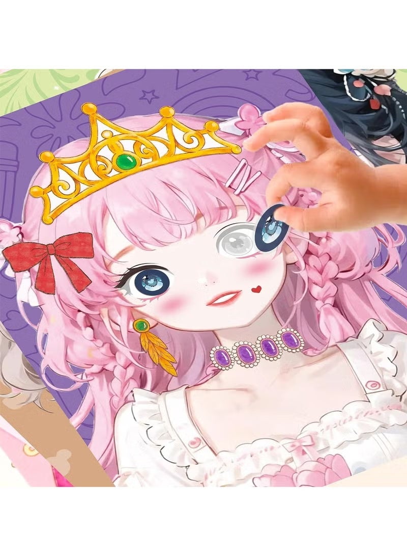 ColaBear Paper Makeup DIY Girls Toy Kit, Paper Craft Kits, Art Craft Activity with Diamond Painting and Princess Dress Up Set, Ideal Birthday Party Gift for Girls Ages 4 5 6 7 8 9+ Year Old - Image 5